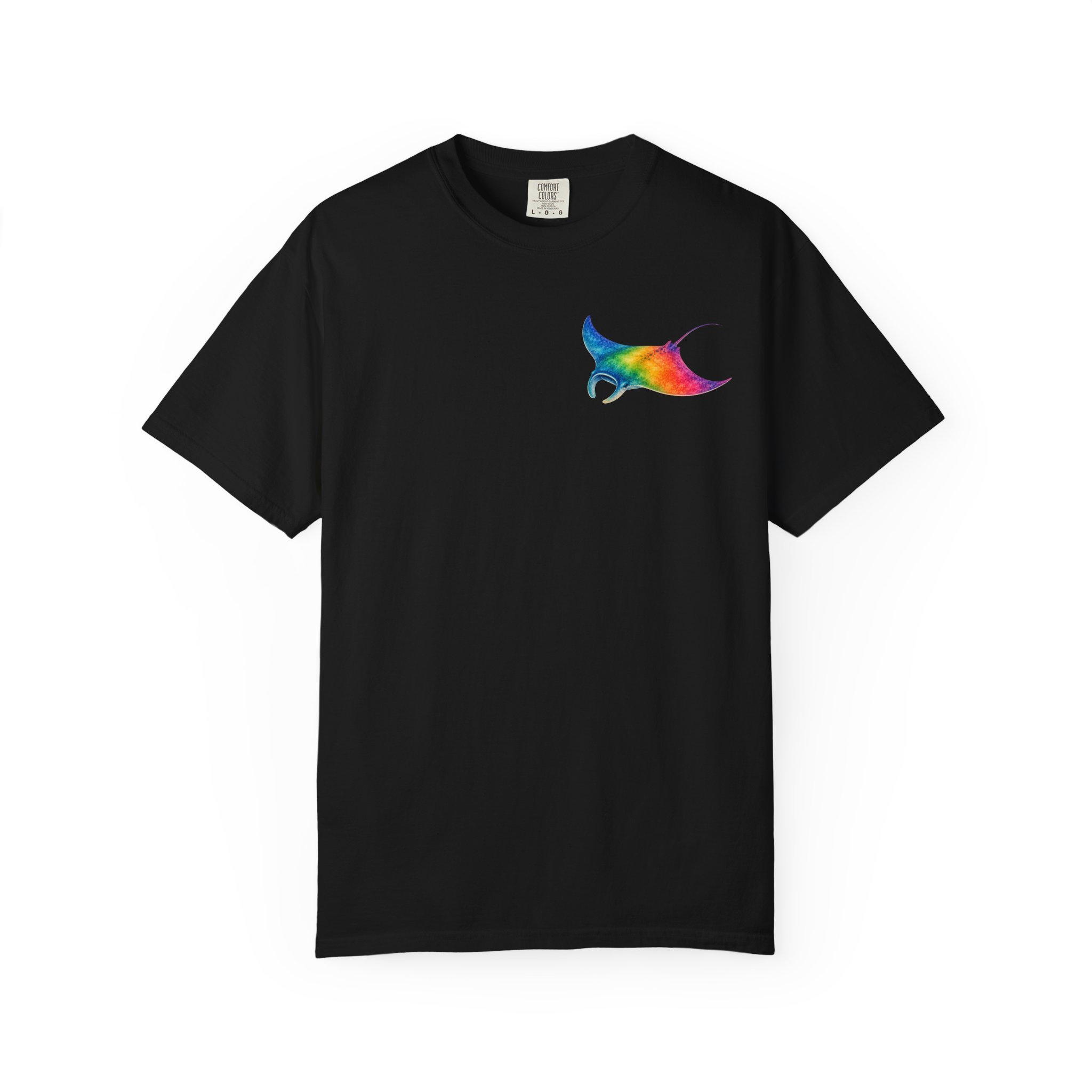 Rainbow Manta Tee | Hawaiian Ocean Wave Graphic T-Shirt - Image 3