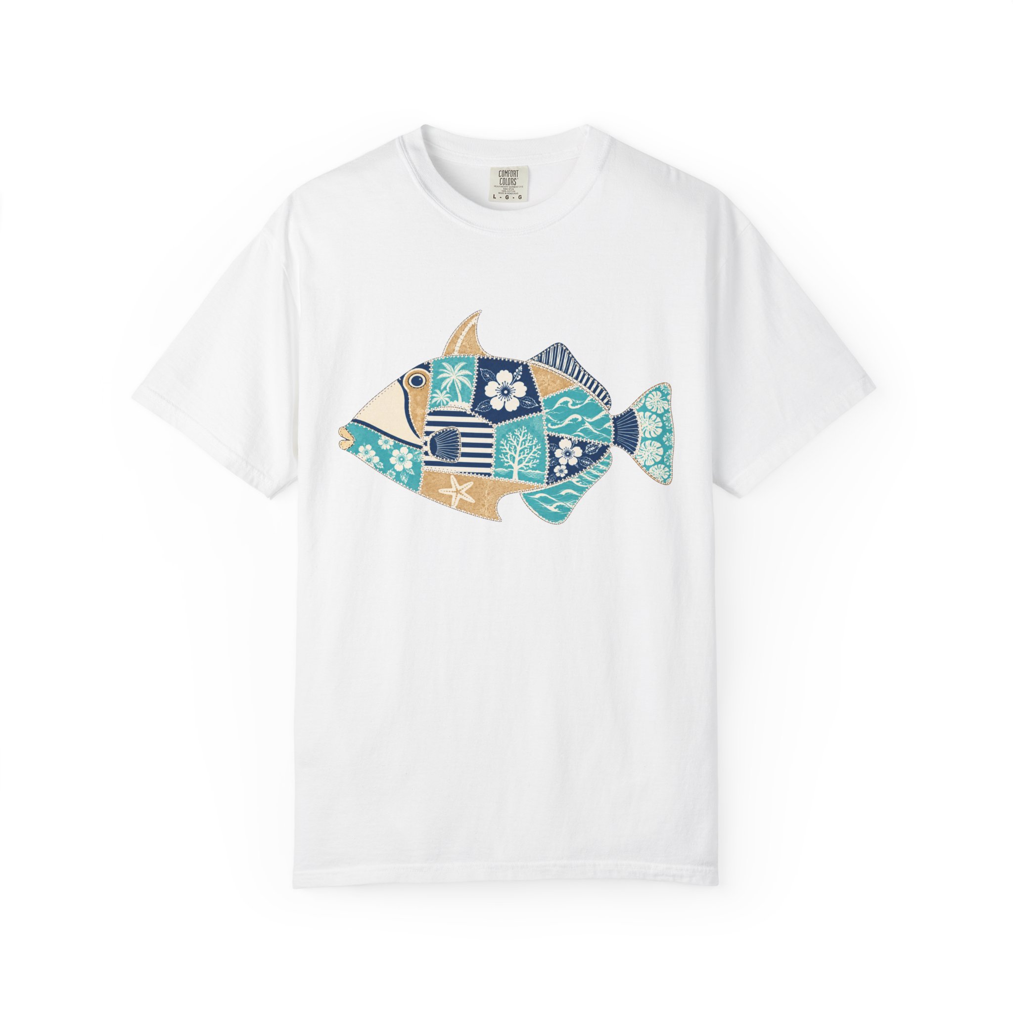 Patchwork Tropical Fish Tee - Image 2
