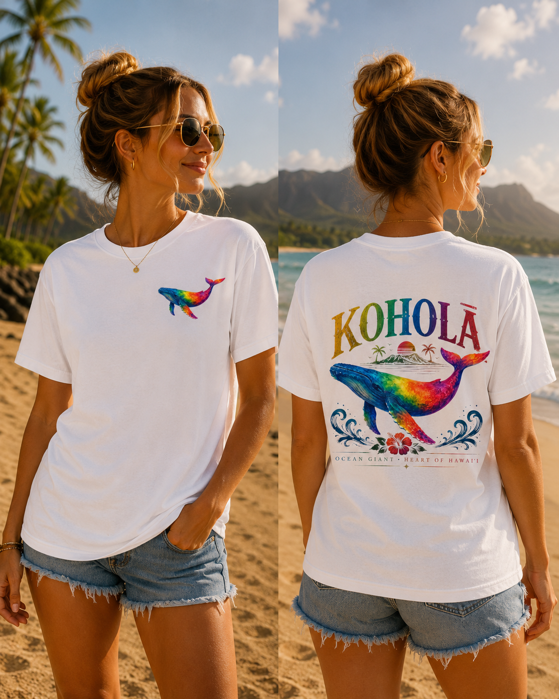 Rainbow Humpback Whale Tee