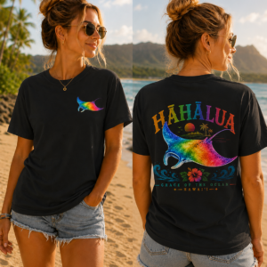 Rainbow Manta Tee | Hawaiian Ocean Wave Graphic T-Shirt