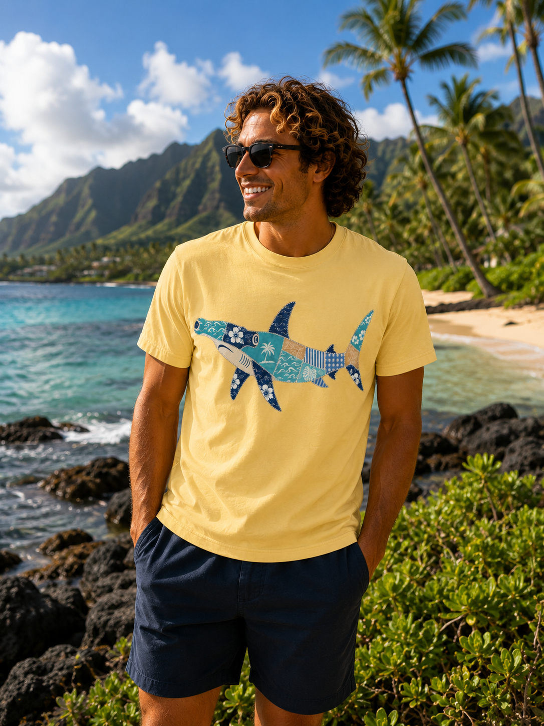 Patchwork Hammerhead Shark Tee