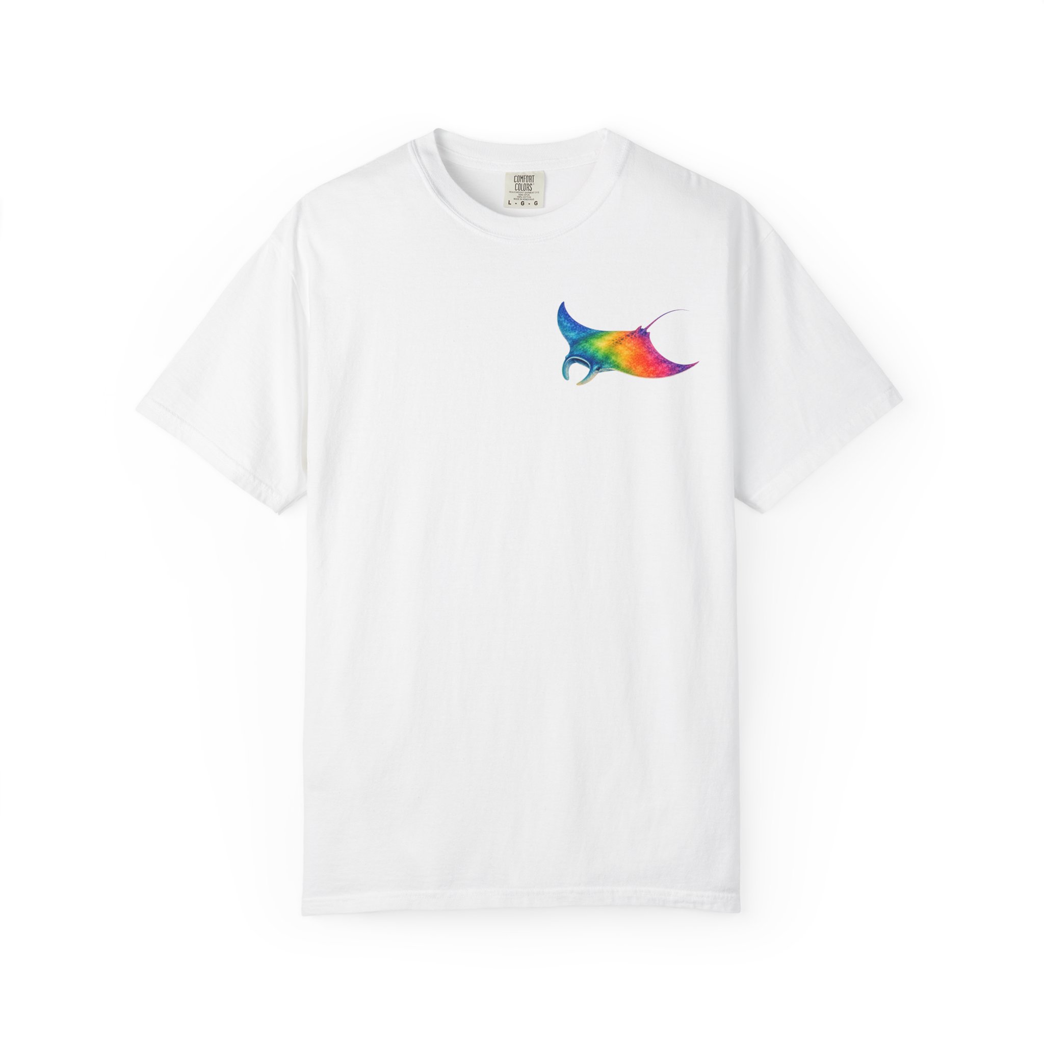 Rainbow Manta Tee | Hawaiian Ocean Wave Graphic T-Shirt - Image 2