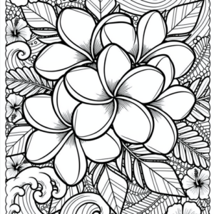 Plumeria Bloom Coloring Page