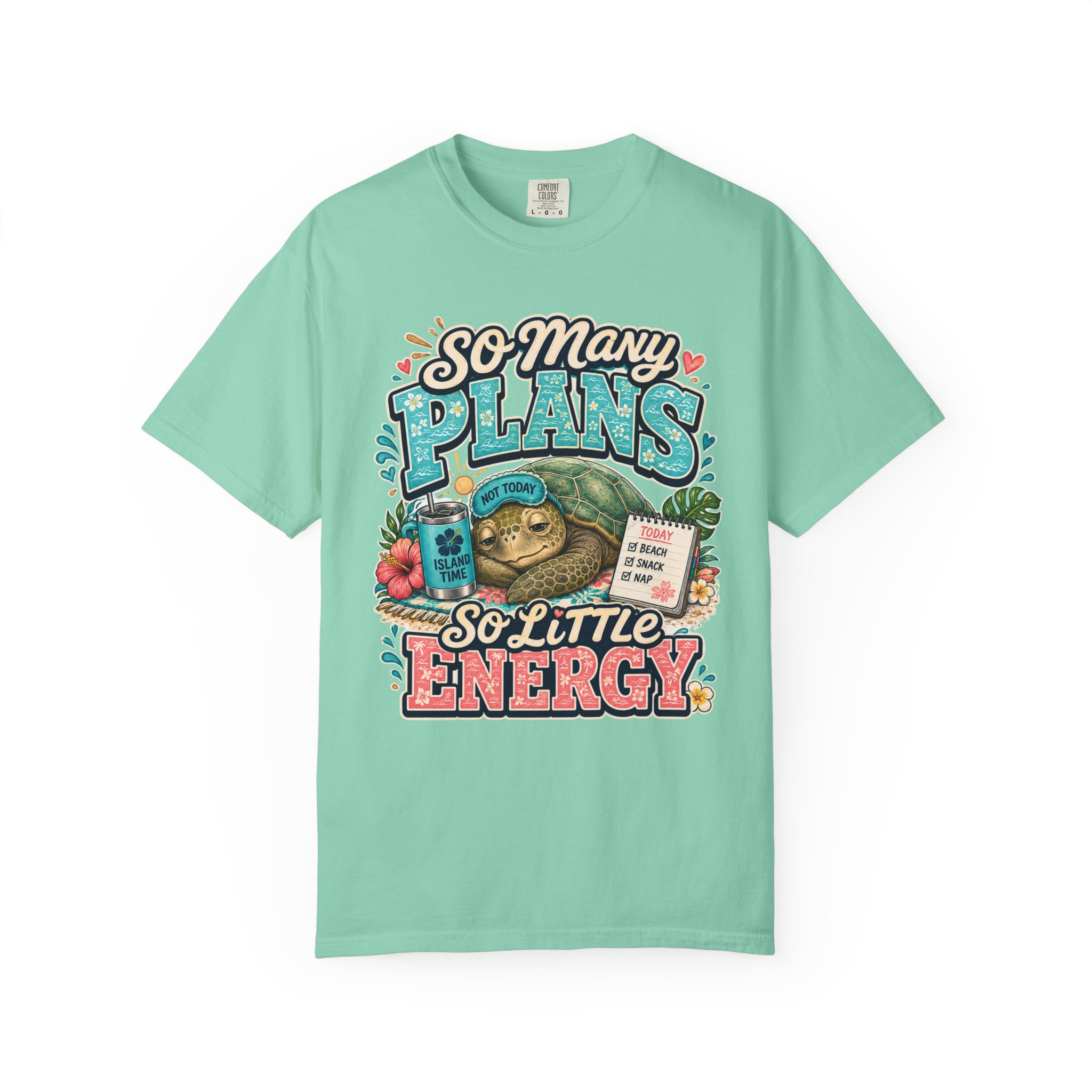 So Many Plans So Little Energy T-Shirt | Sea Turtle Illustration, Relaxed Humor - Image 5