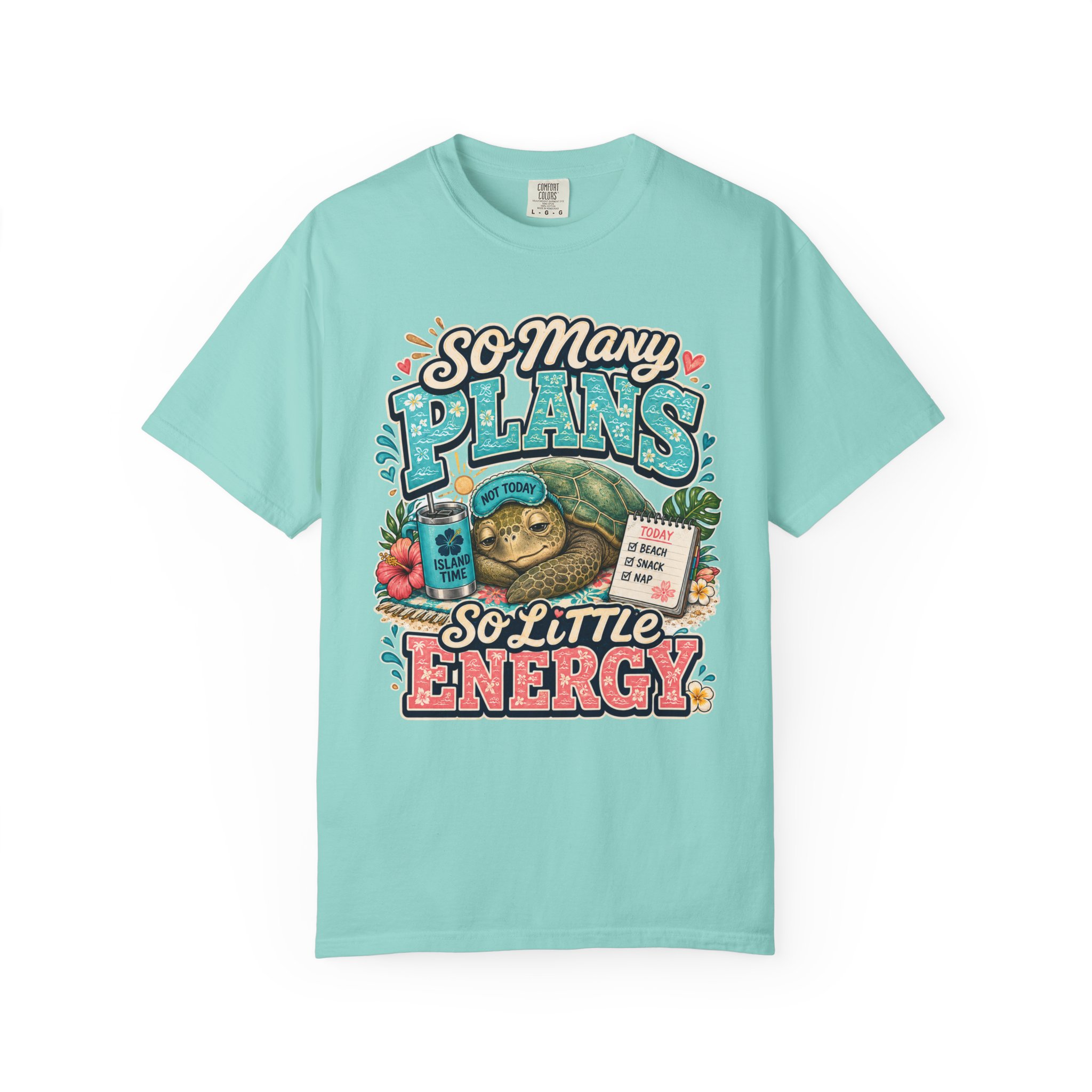 So Many Plans So Little Energy T-Shirt | Sea Turtle Illustration, Relaxed Humor - Image 6