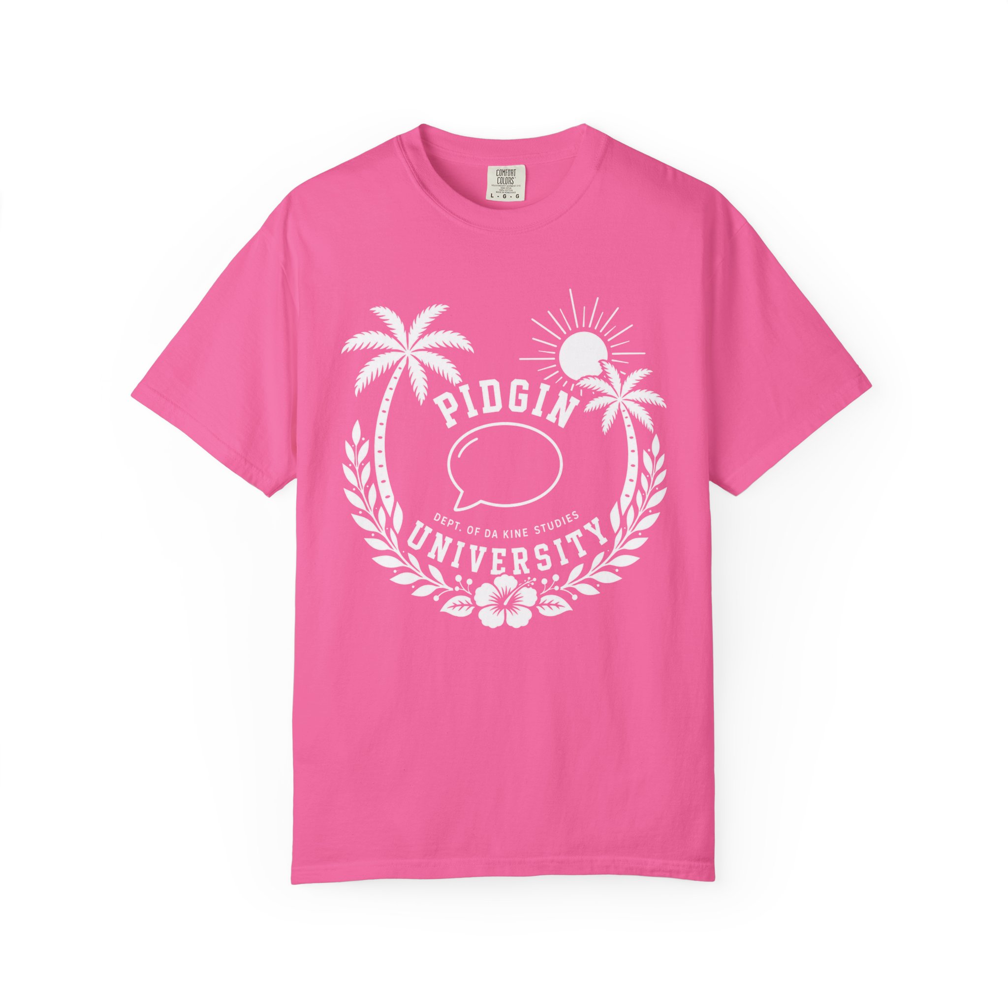 Pidgin University palm trees crest T-shirt | island hawaiian college style tee - Image 7