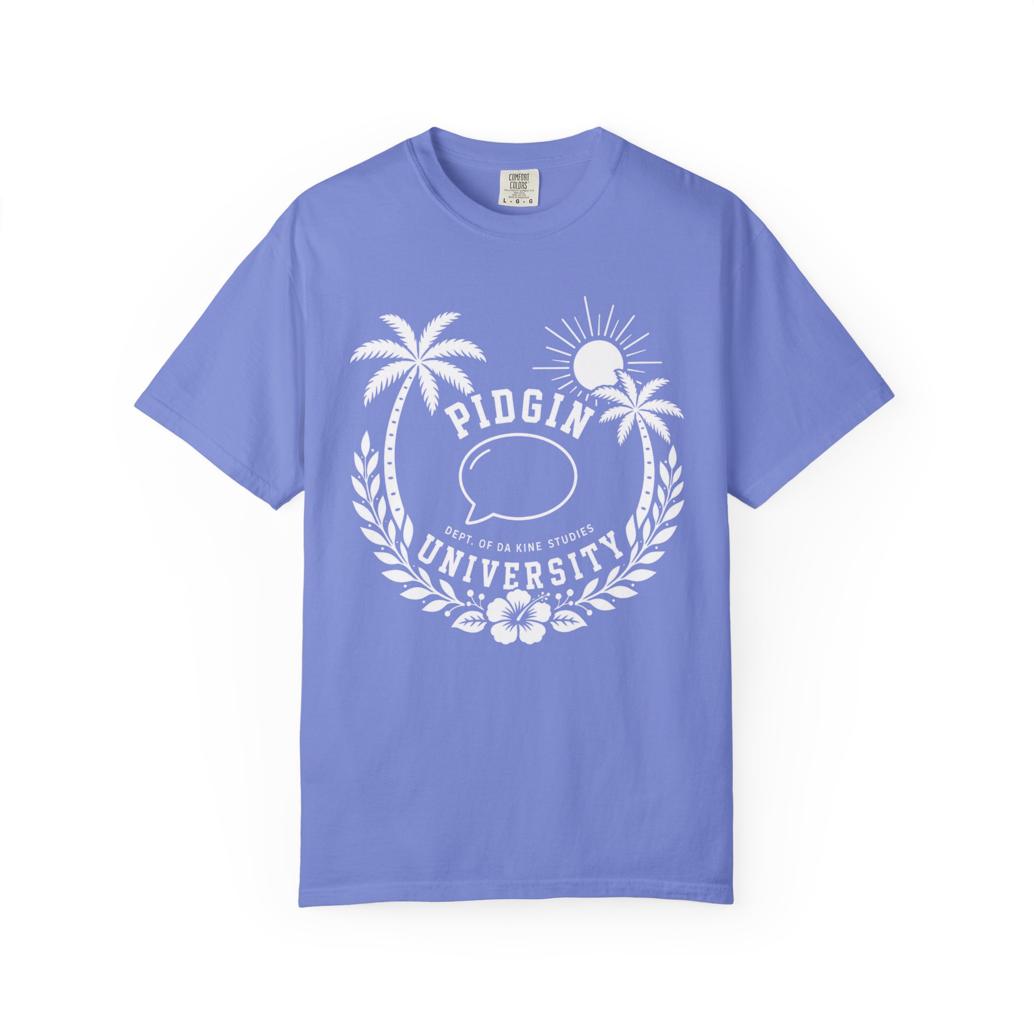 Pidgin University palm trees crest T-shirt | island hawaiian college style tee - Image 6