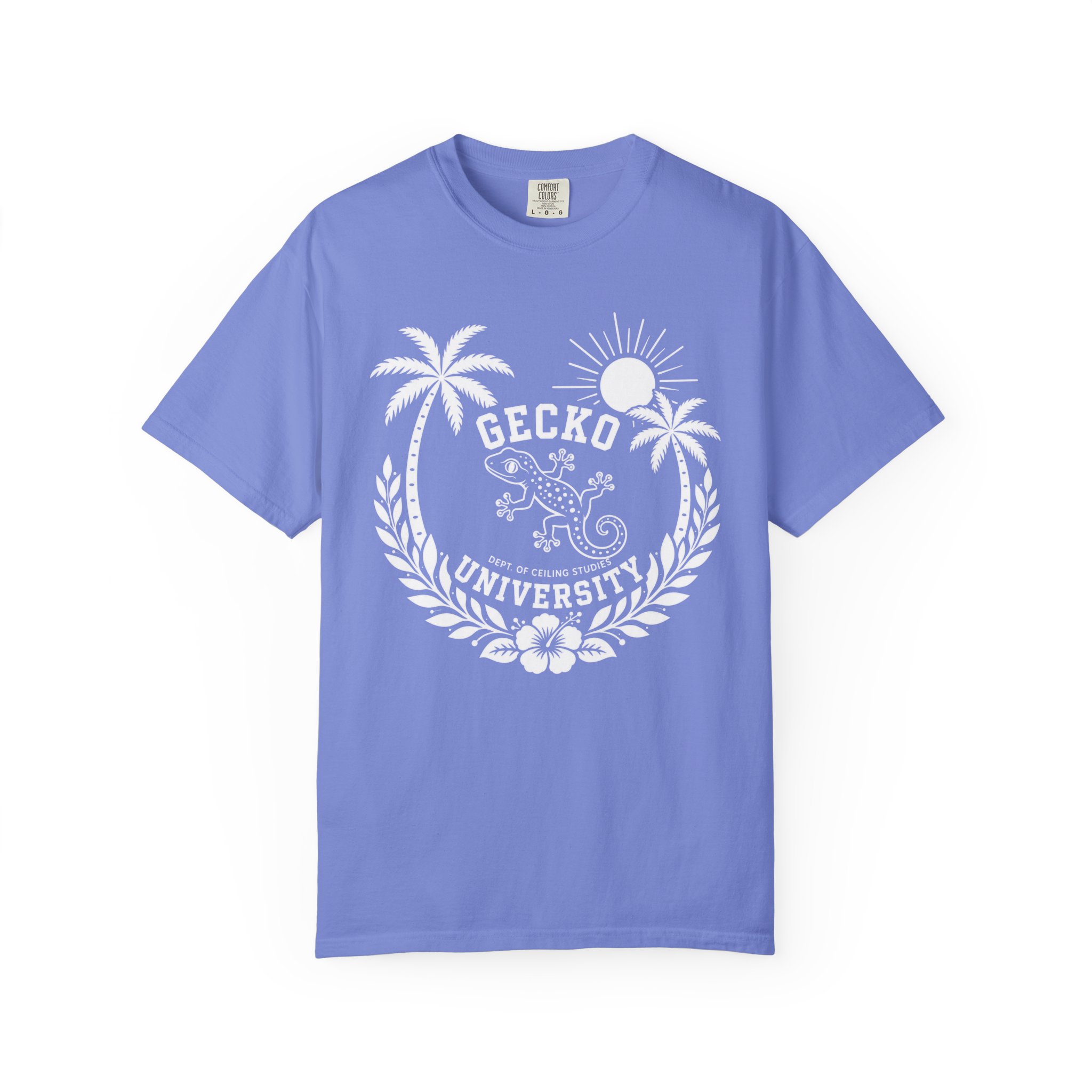 Gecko University Crest T-shirt | Tropical Palm Sun Hibiscus - Image 6